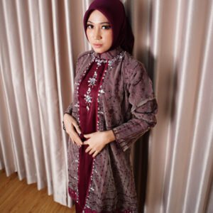 Ainun Set Maxicolla - Burgundy